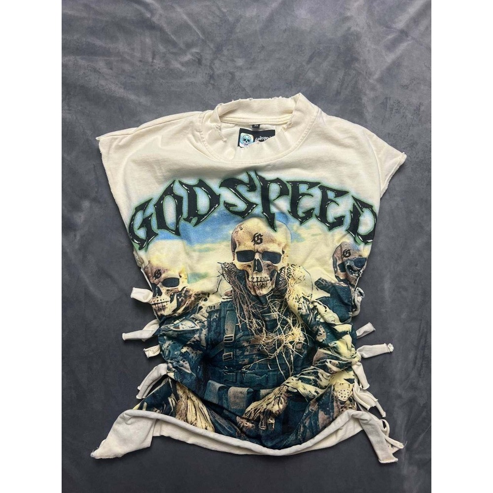Godspeed New York Squadron Tee  MMXXIII Skull Graphic Deconstructed
